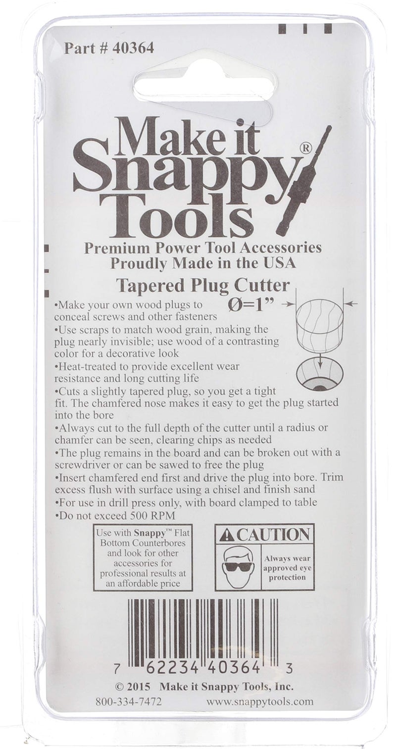 Make it Snappy Tools 1" Tapered Plug Cutter - Image 3
